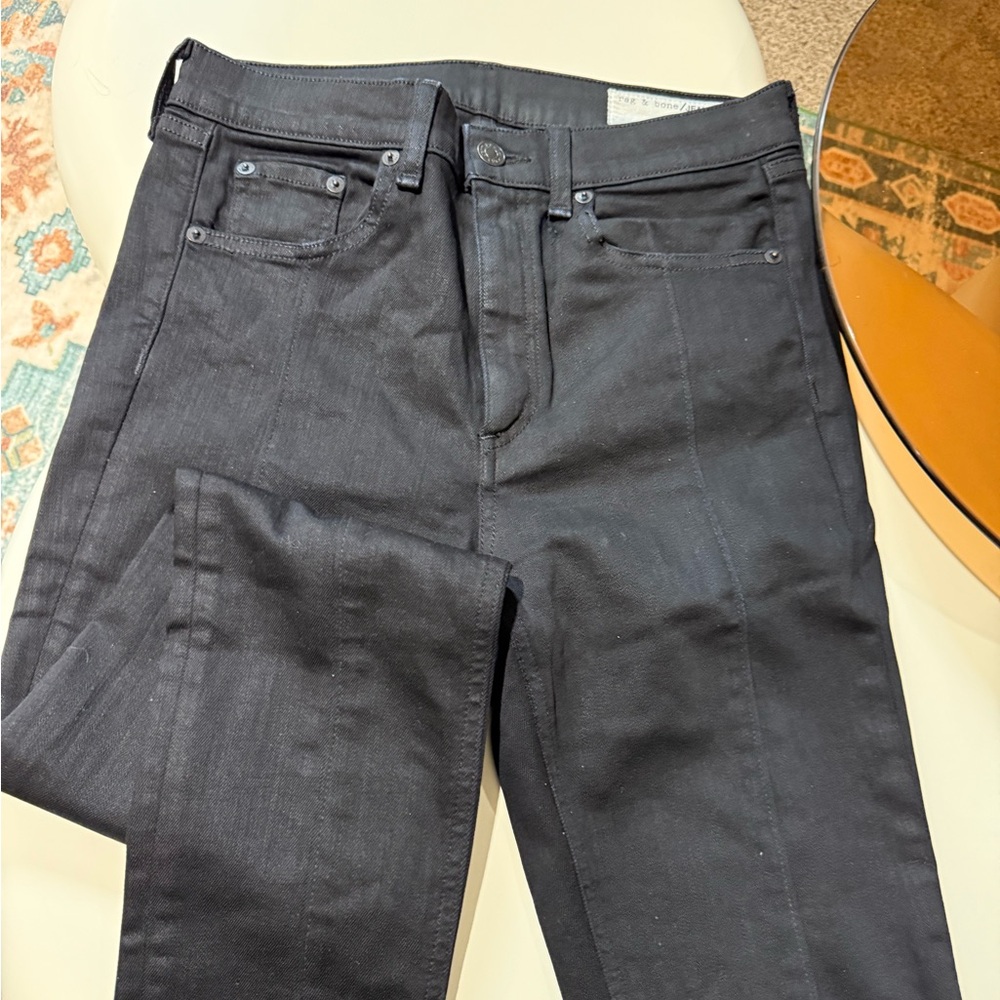Rag & Bone coated jeans w/ split hem